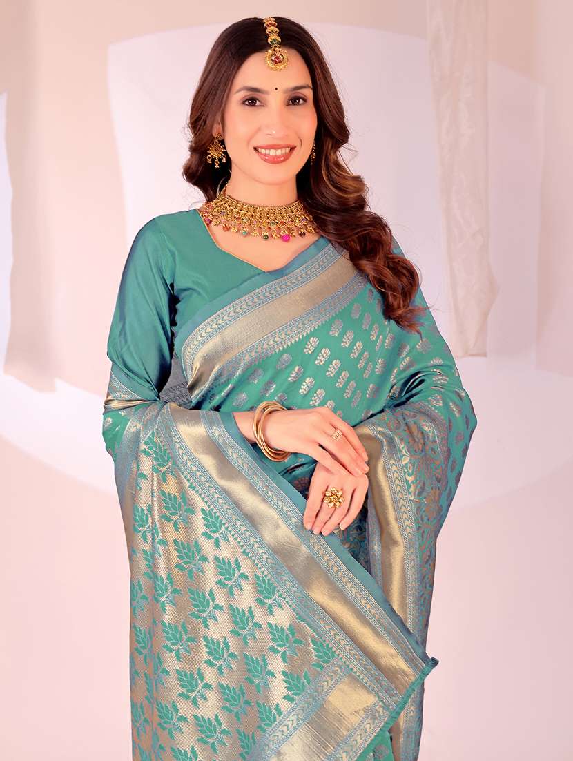 Women Self Design Banarasi Saree With Blouse - 22019083 -  Standard Image - 1