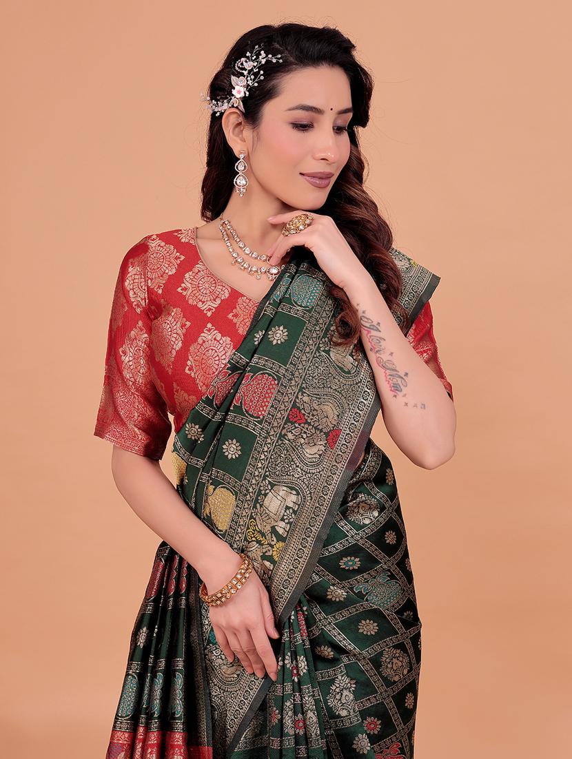 women self design banarasi saree with blouse - 22019109 - Standard Image - 1