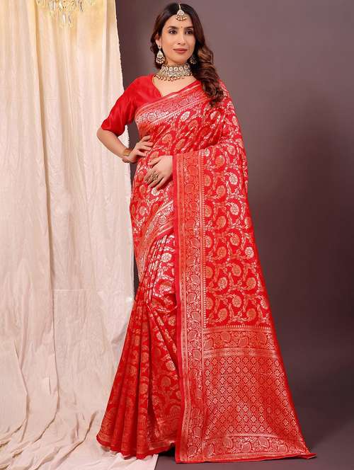 women self design banarasi saree with blouse - 22019125 - Standard Image - 0