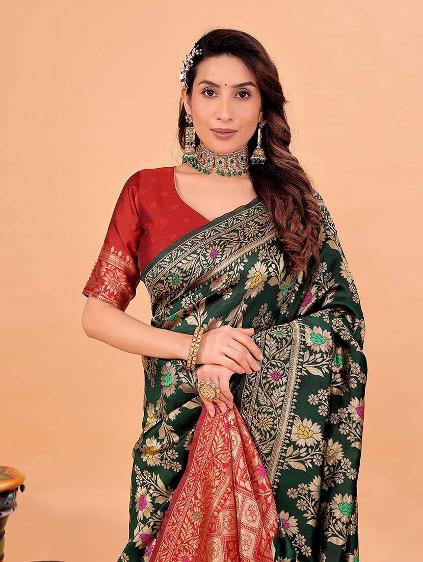 women self design banarasi saree with blouse - 22019132 -  Standard Image - 1