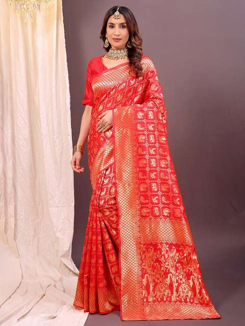 women self design banarasi saree with blouse - 22019154 - Standard Image - 0