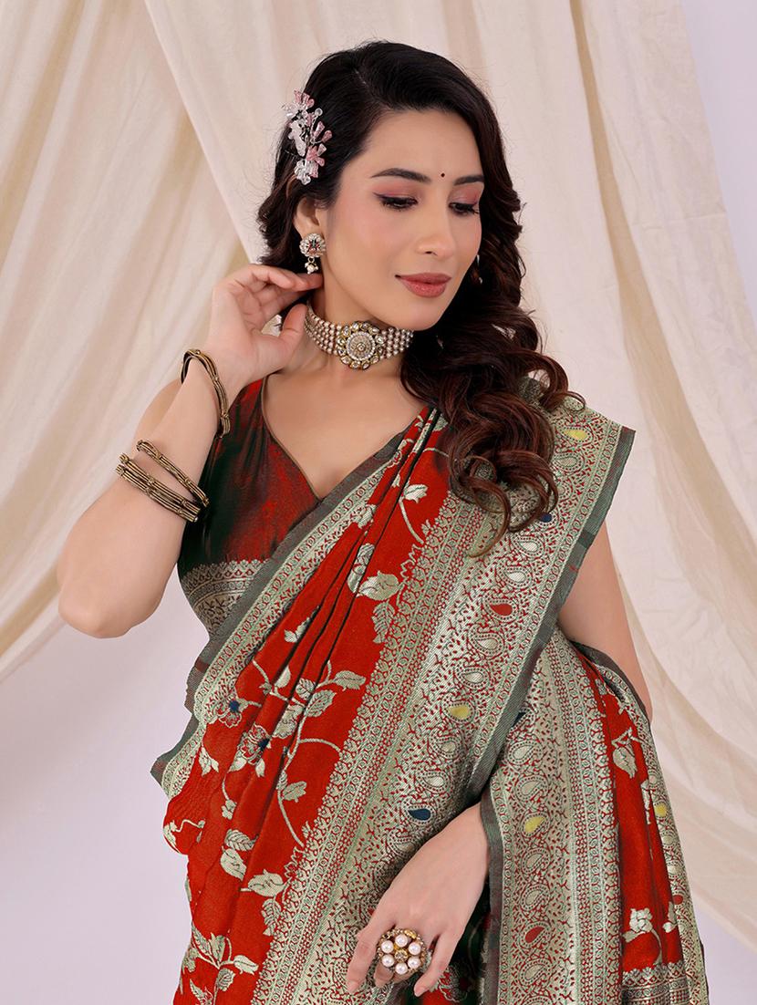 women self design banarasi saree with blouse - 22019172 - Standard Image - 1