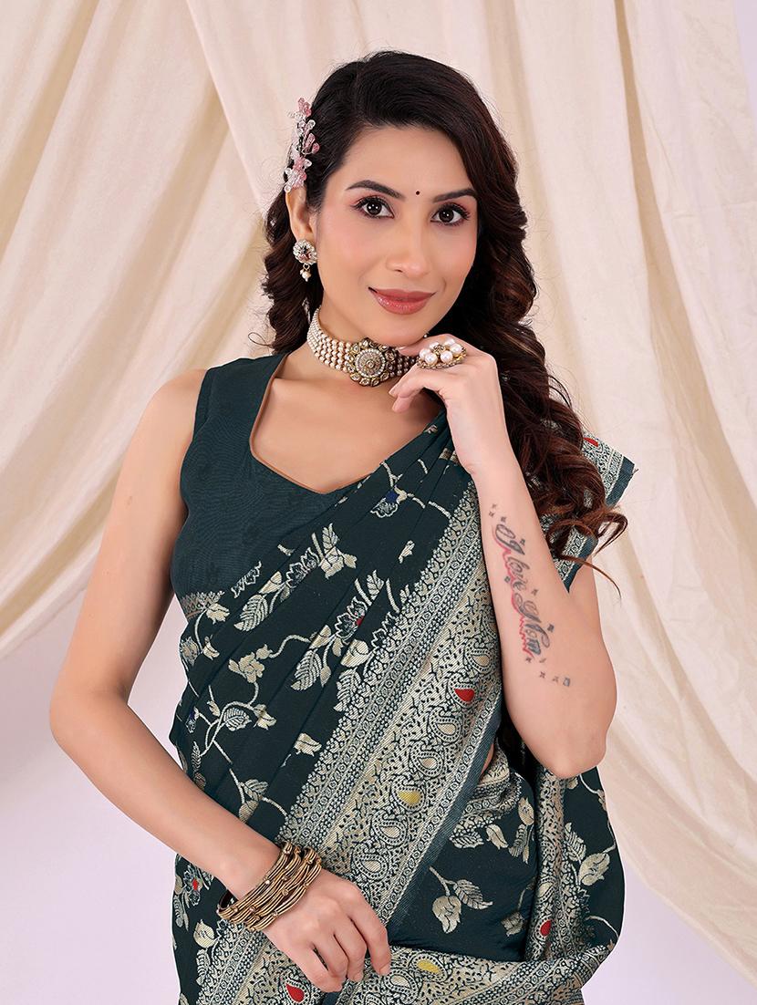 women self design banarasi saree with blouse - 22019183 - Standard Image - 1
