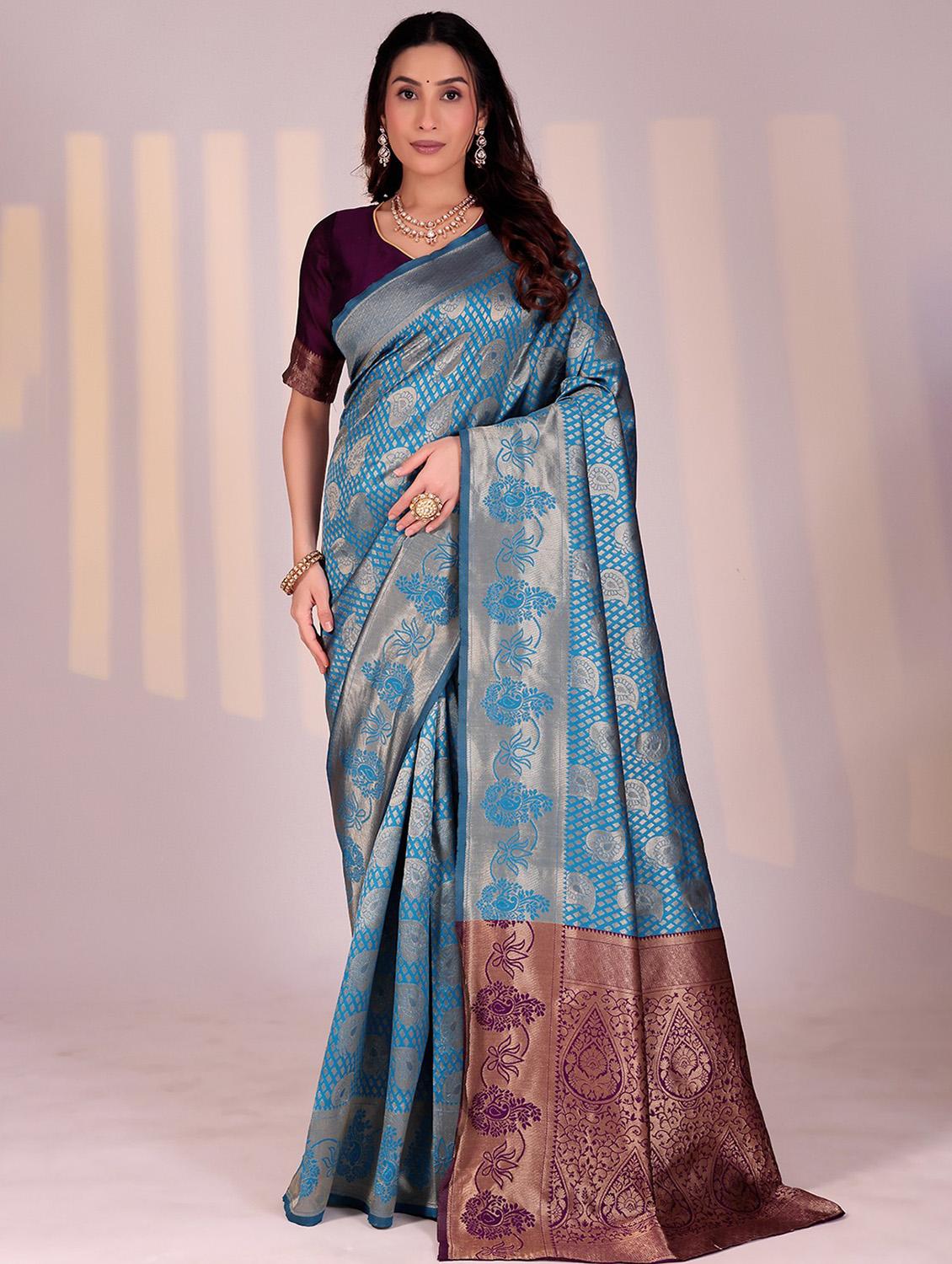 women self design banarasi saree with blouse - 22019200 -  Zoom Image - 0