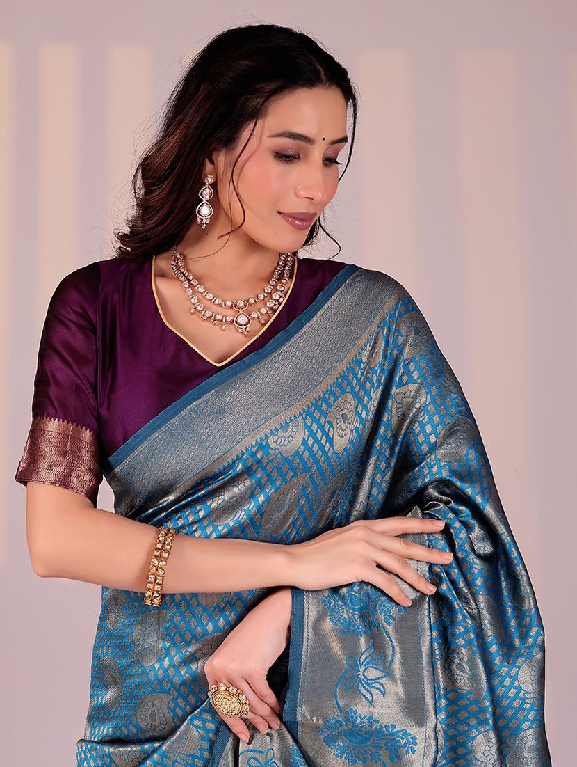 women self design banarasi saree with blouse - 22019200 -  Standard Image - 1