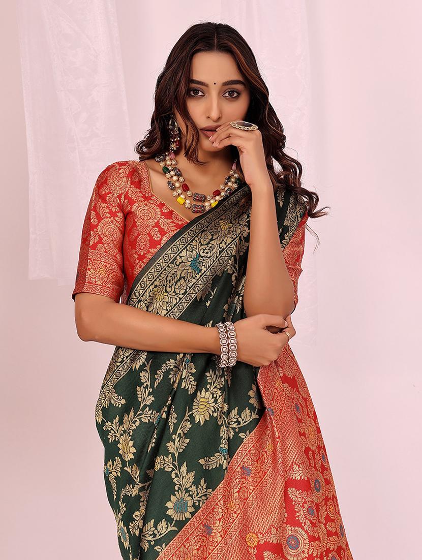 women self design banarasi saree with blouse - 22019223 - Standard Image - 1
