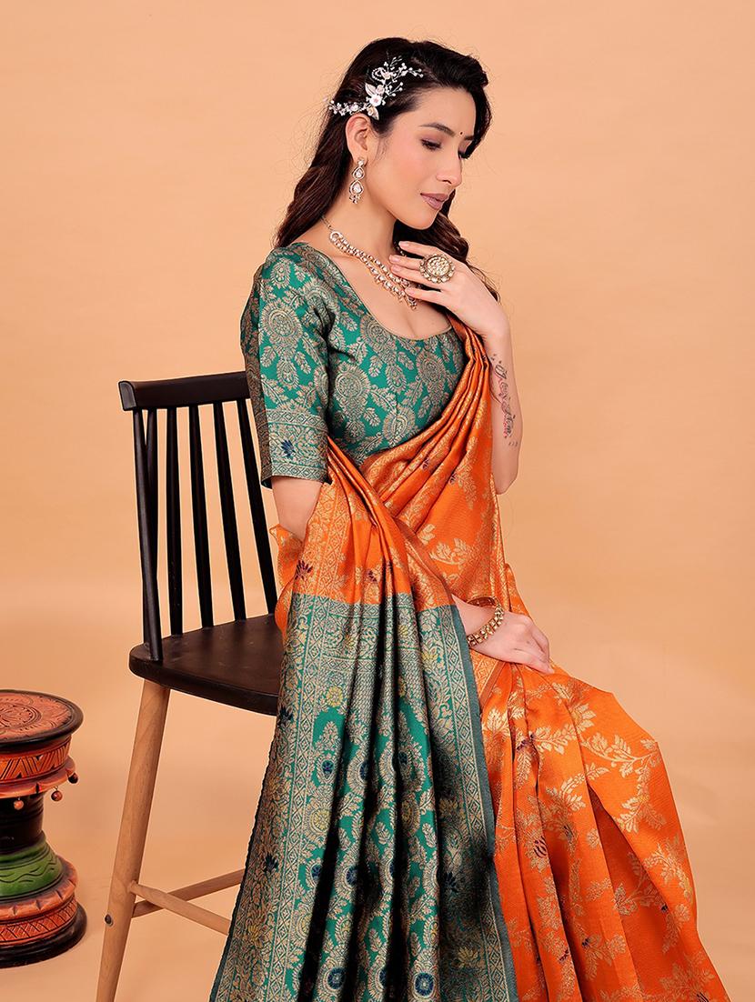 women self design banarasi saree with blouse - 22019226 - Standard Image - 1