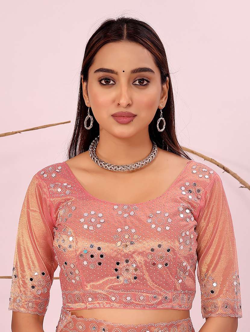 women solid with work embellished saree with blouse - 22019283 -  Standard Image - 1