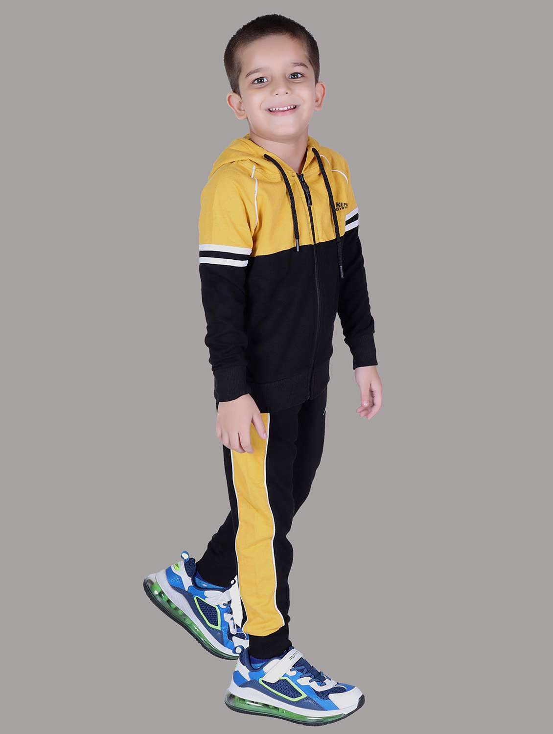 boys color blocked hooded track suit - 22019329 -  Standard Image - 1