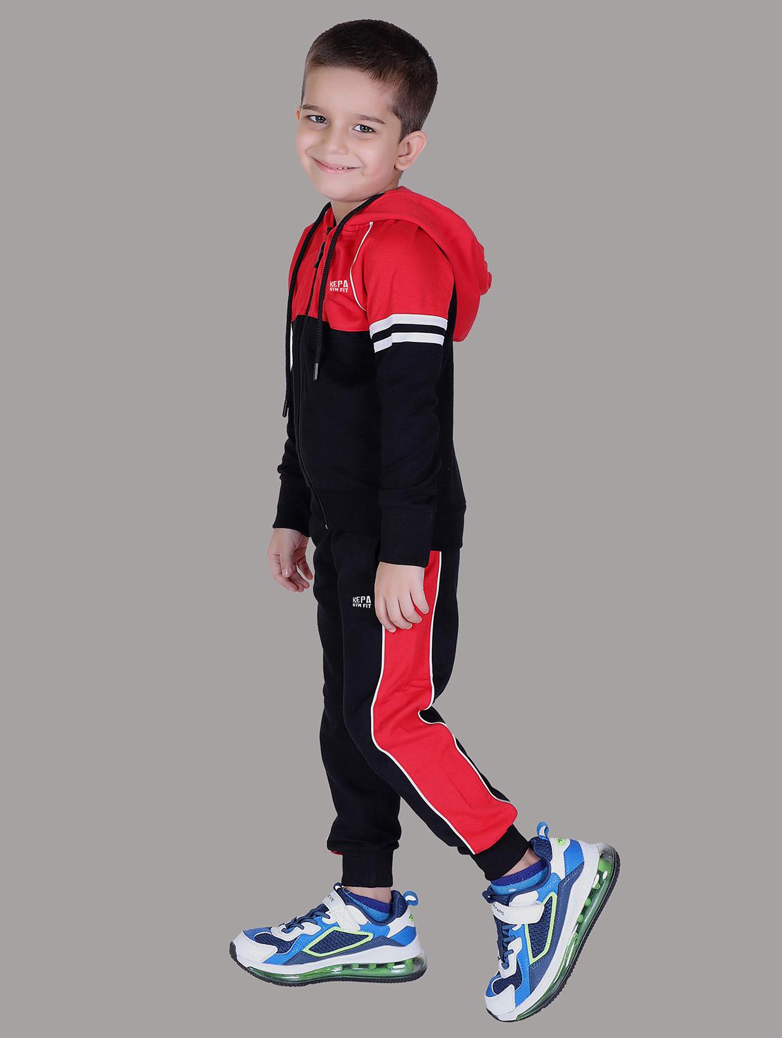 boys color blocked hooded track suit - 22019330 - Standard Image - 1