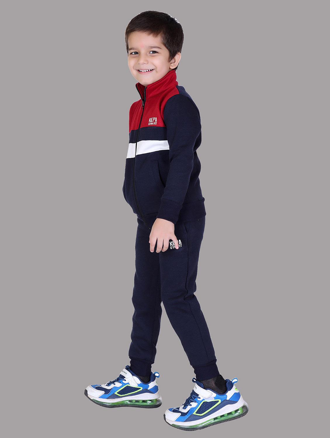 boys color blocked hooded track suit - 22019337 - Standard Image - 1