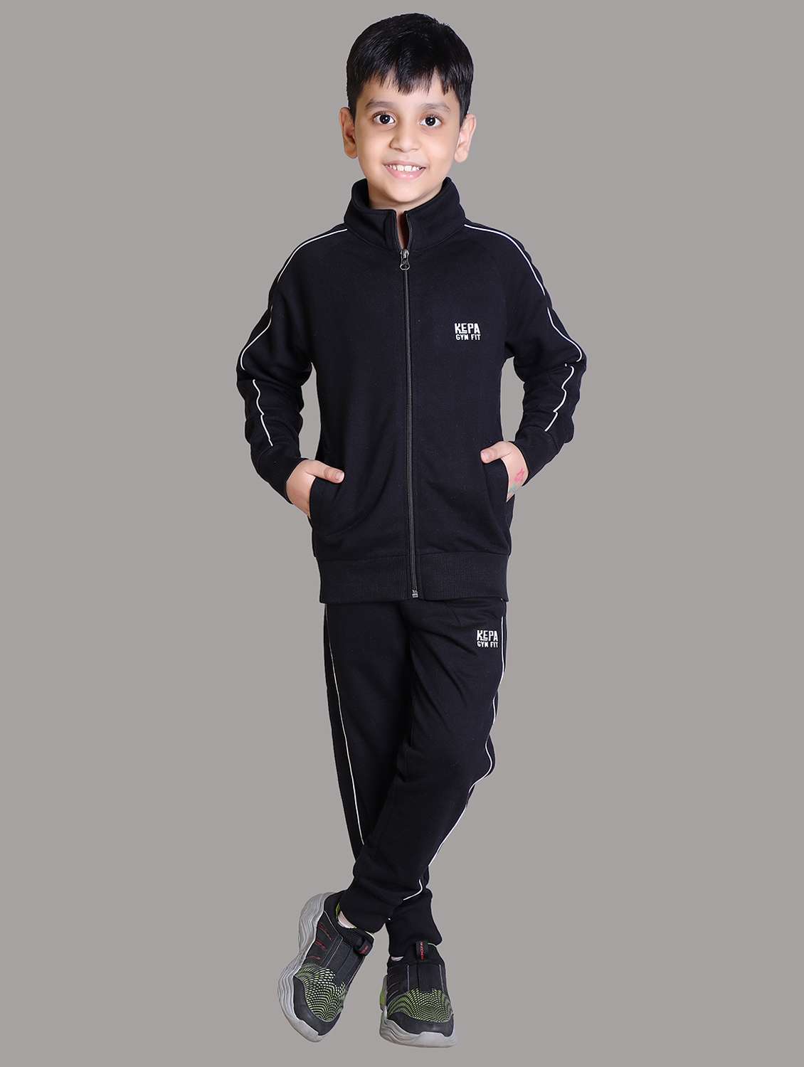 boys color blocked hooded track suit - 22019340 -  Standard Image - 1