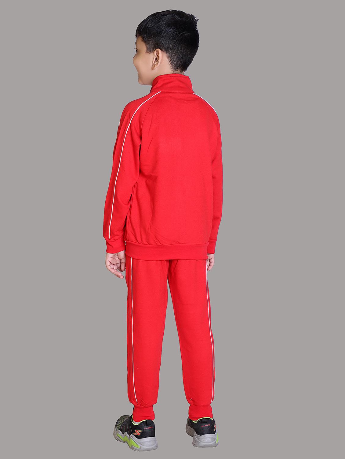boys red solid hooded track suit - 22019342 - Standard Image - 4