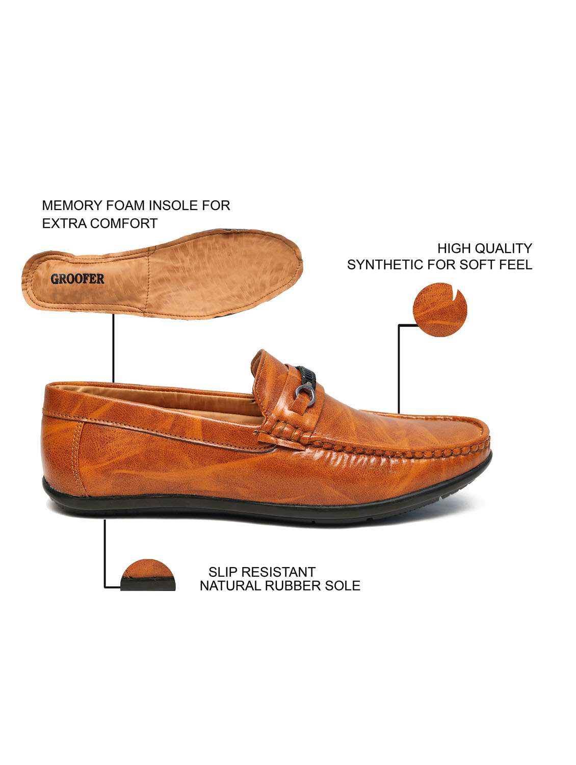 men tan slip on loafer - 22019356 - Standard Image - 4