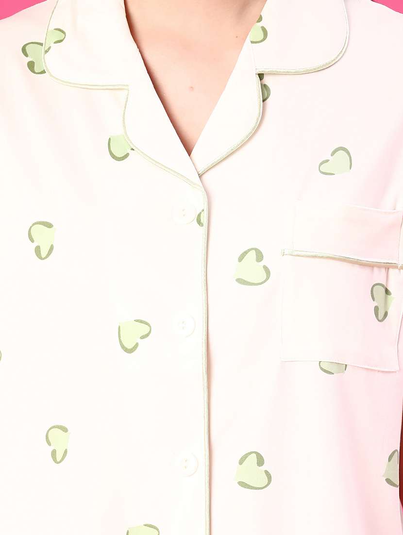 women printed short sleeve pyjama set nightwear - 22019443 -  Standard Image - 4