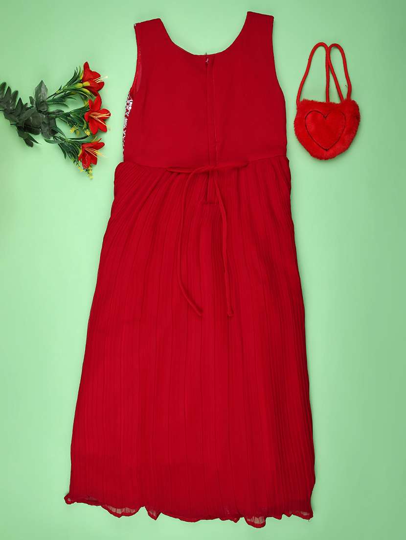 girlsembroidered sleeveless flared gown - 22019450 -  Standard Image - 1