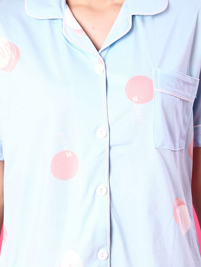 women printed short sleeve pyjama set nightwear - 22019475 -  Standard Image - 4