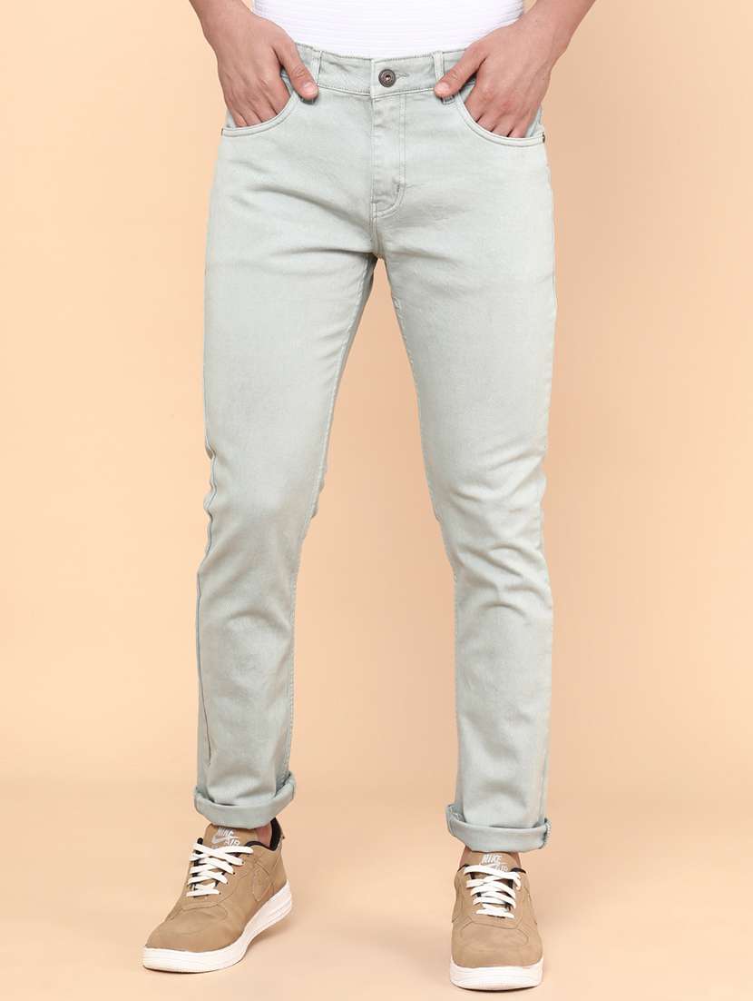 men green denim jeans