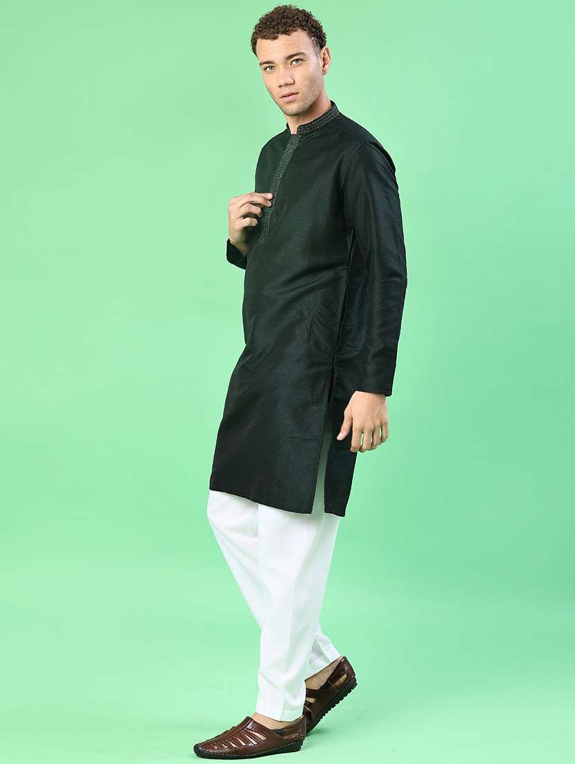 men long sleeve kurta and pyjama set - 22019546 -  Standard Image - 1