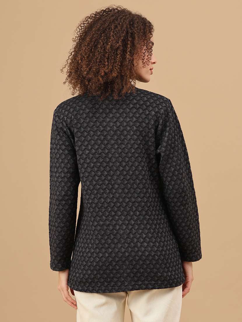 women self design long sleeve cardigan - 22019554 -  Standard Image - 4