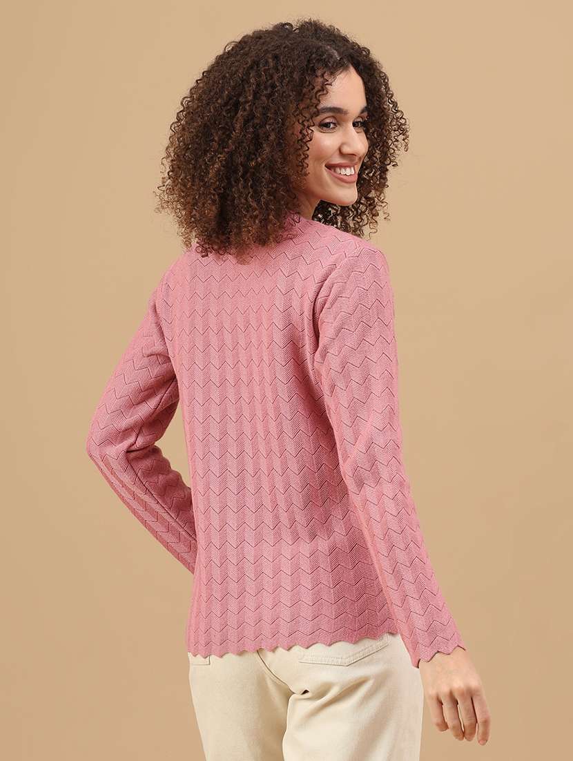 women self design long sleeve cardigan - 22019556 -  Standard Image - 4