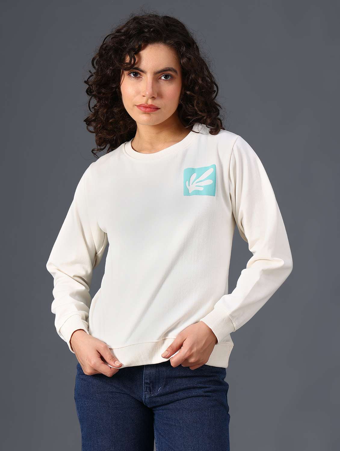 women printed long sleeve sweatshirt - 22019578 -  Standard Image - 1