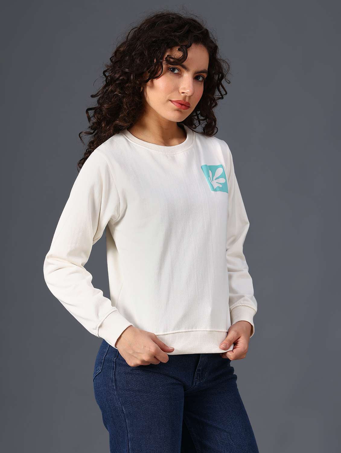 women printed long sleeve sweatshirt - 22019578 -  Standard Image - 4