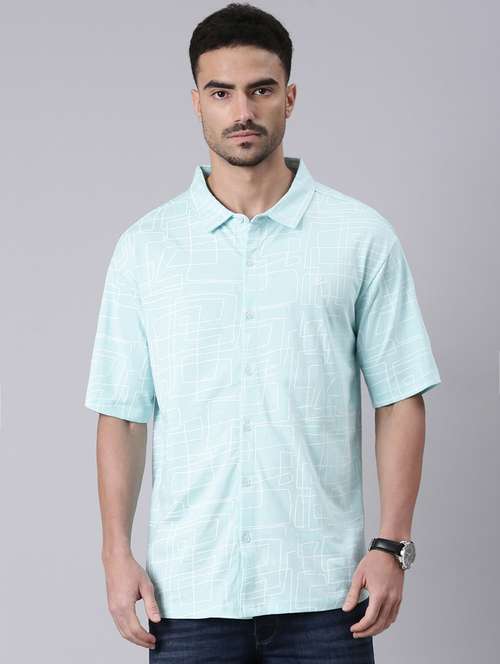 men printed collared short sleeves casual shirt - 22019640 - Standard Image - 0