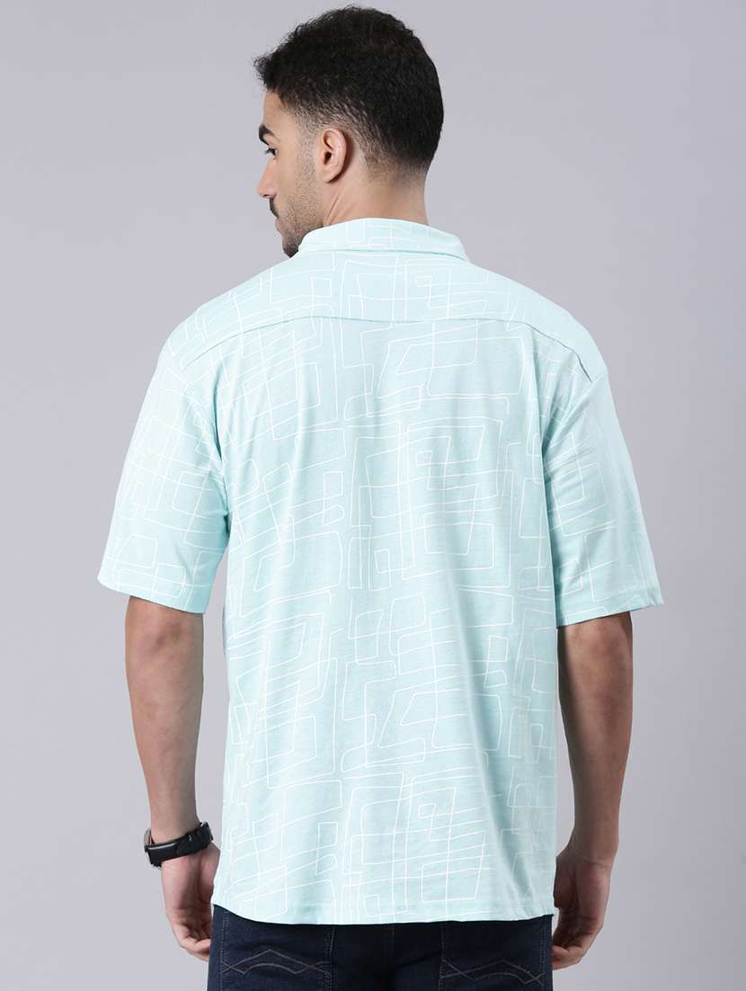 men printed collared short sleeves casual shirt - 22019640 - Standard Image - 4