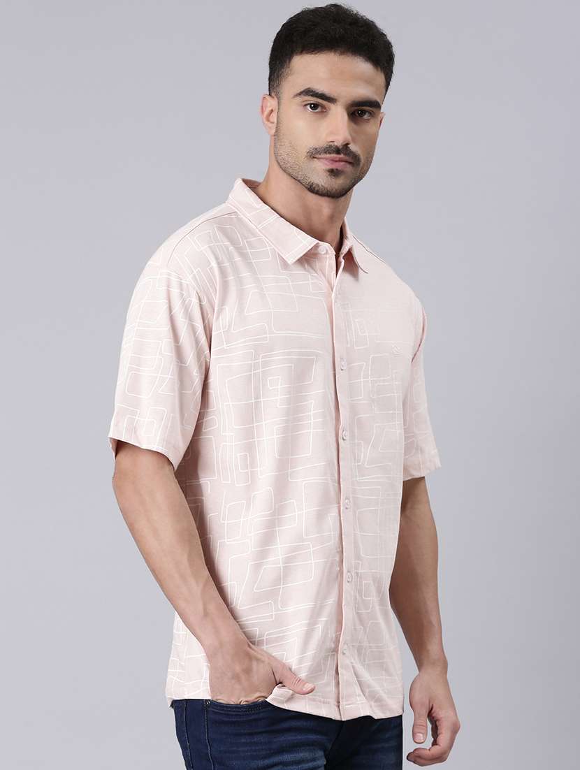 men printed collared short sleeves casual shirt - 22019641 -  Standard Image - 4