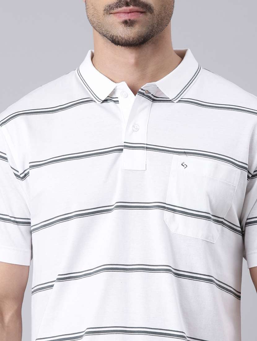 men striped short sleeve regular fit polo t-shirt - 22019647 - Standard Image - 4