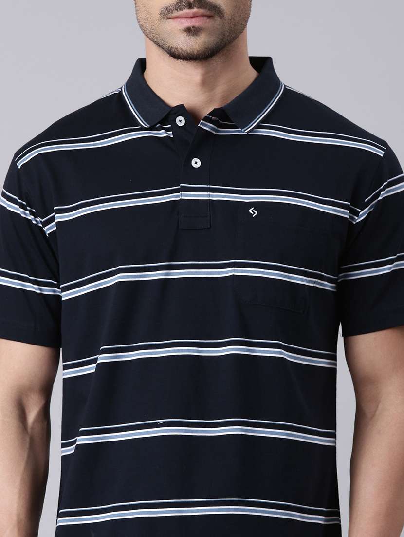 men striped short sleeve regular fit polo t-shirt - 22019648 -  Standard Image - 4