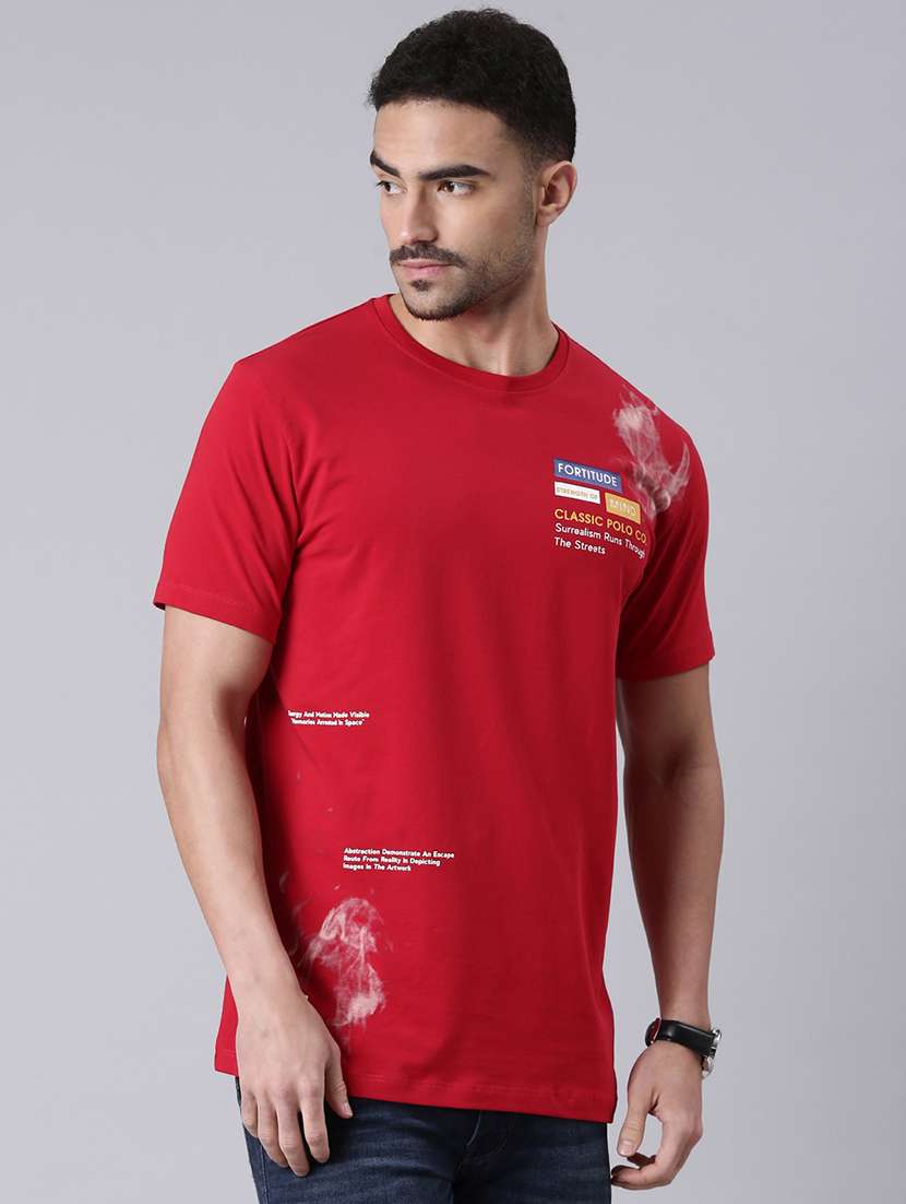 men printed short sleeve regular fit t-shirt - 22019651 -  Standard Image - 1