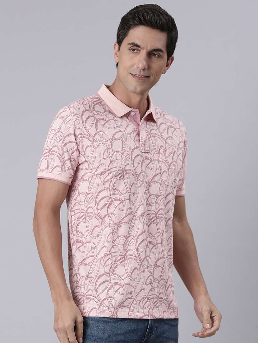 men printed short sleeve regular fit polo t-shirt - 22019656 -  Standard Image - 1