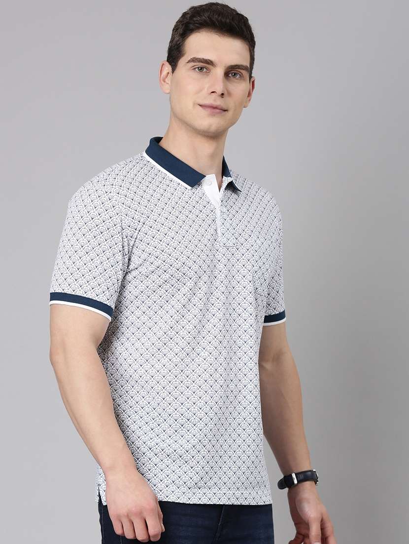 men printed short sleeve regular fit polo t-shirt - 22019657 -  Standard Image - 1