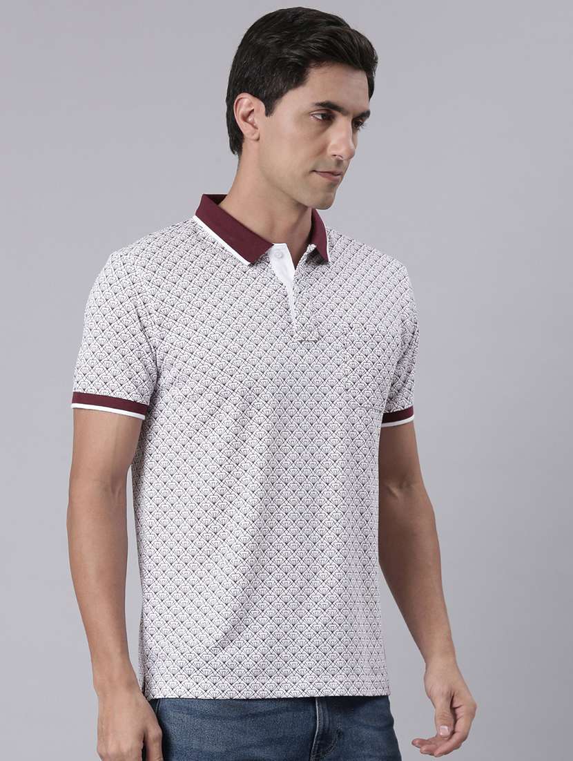 men printed short sleeve regular fit polo t-shirt - 22019658 -  Standard Image - 1
