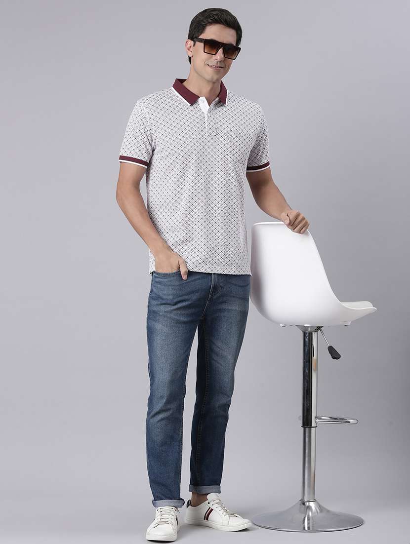 men printed short sleeve regular fit polo t-shirt - 22019658 -  Standard Image - 4