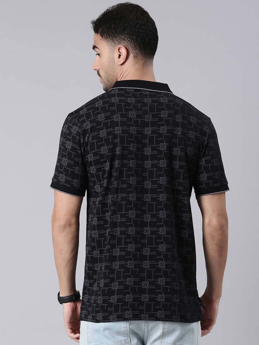 men printed short sleeve regular fit polo t-shirt - 22019659 -  Standard Image - 4