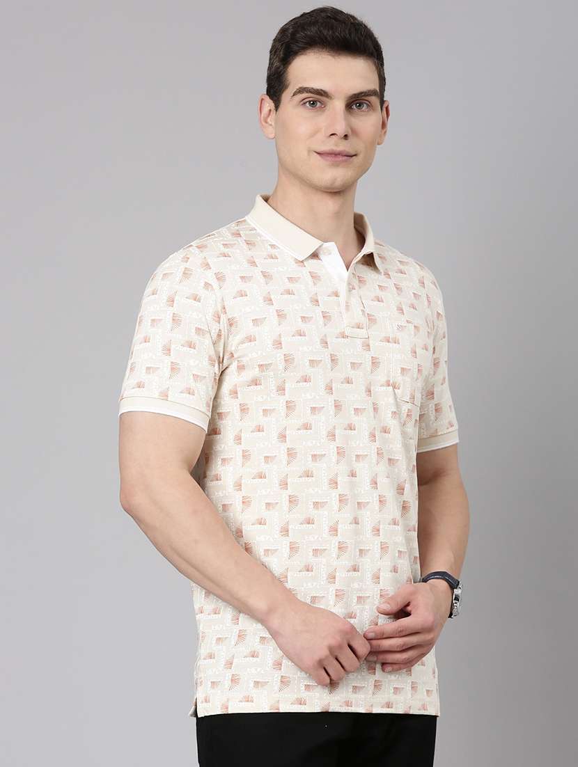 men printed short sleeve regular fit polo t-shirt - 22019662 -  Standard Image - 1