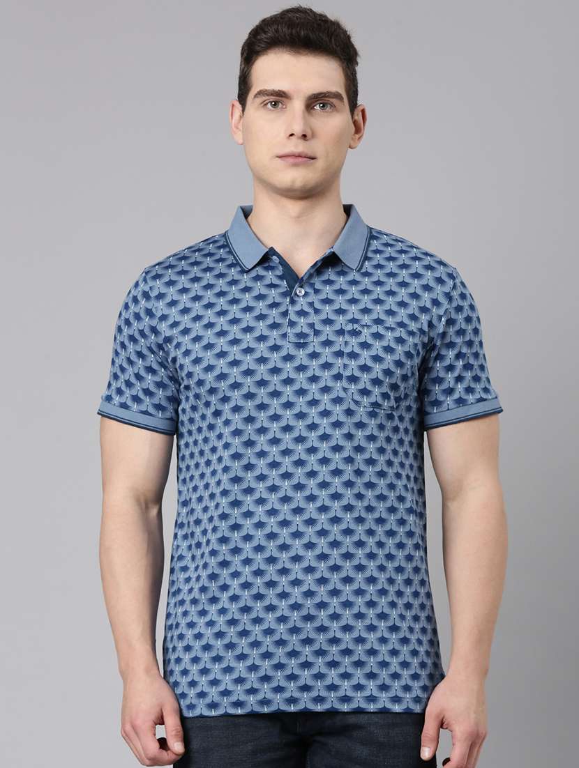 men printed short sleeve regular fit polo t-shirt - 22019664 -  Zoom Image - 0