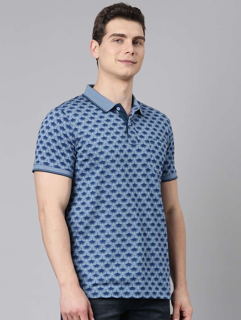 men printed short sleeve regular fit polo t-shirt - 22019664 -  Standard Image - 1