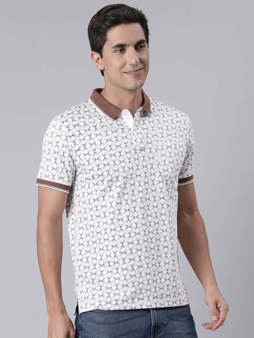 men printed short sleeve regular fit polo t-shirt - 22019665 - Standard Image - 1