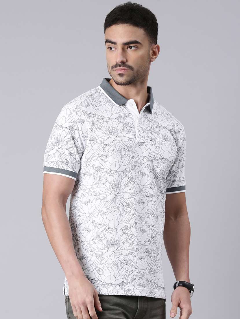 men printed short sleeve regular fit polo t-shirt - 22019674 -  Standard Image - 1