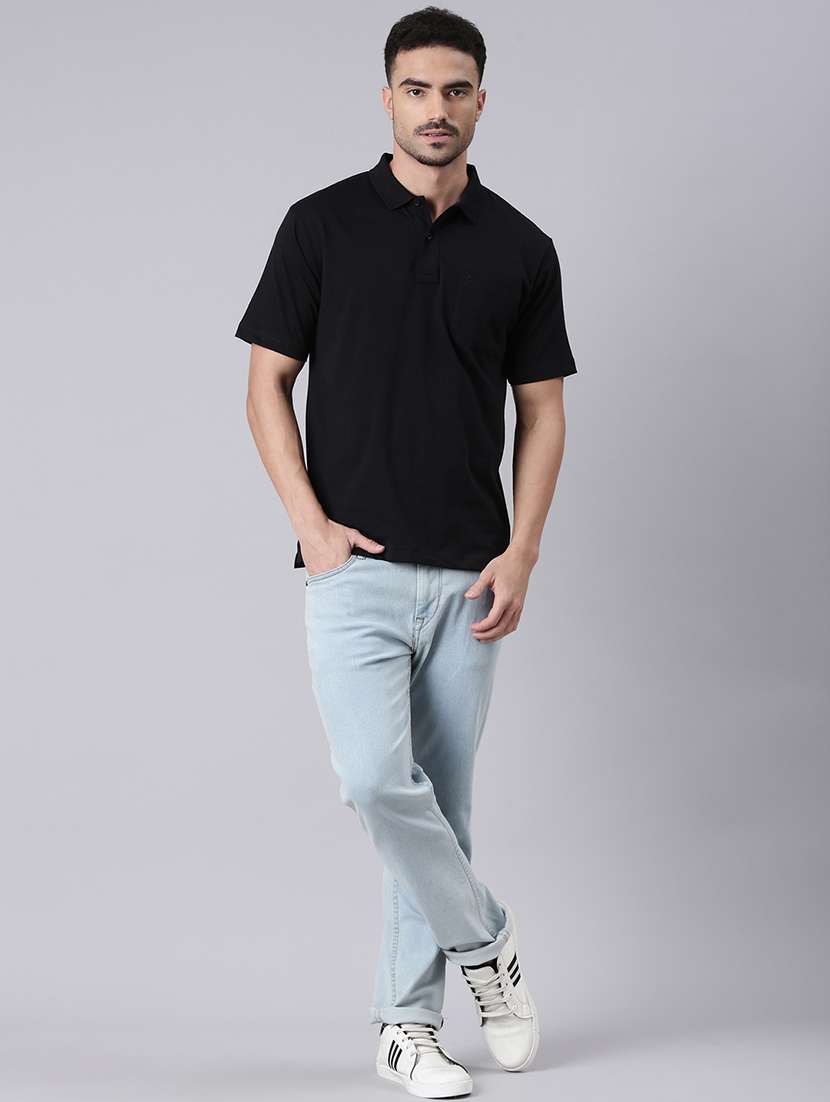 men solid short sleeve regular fit polo t-shirt - 22019675 -  Standard Image - 1
