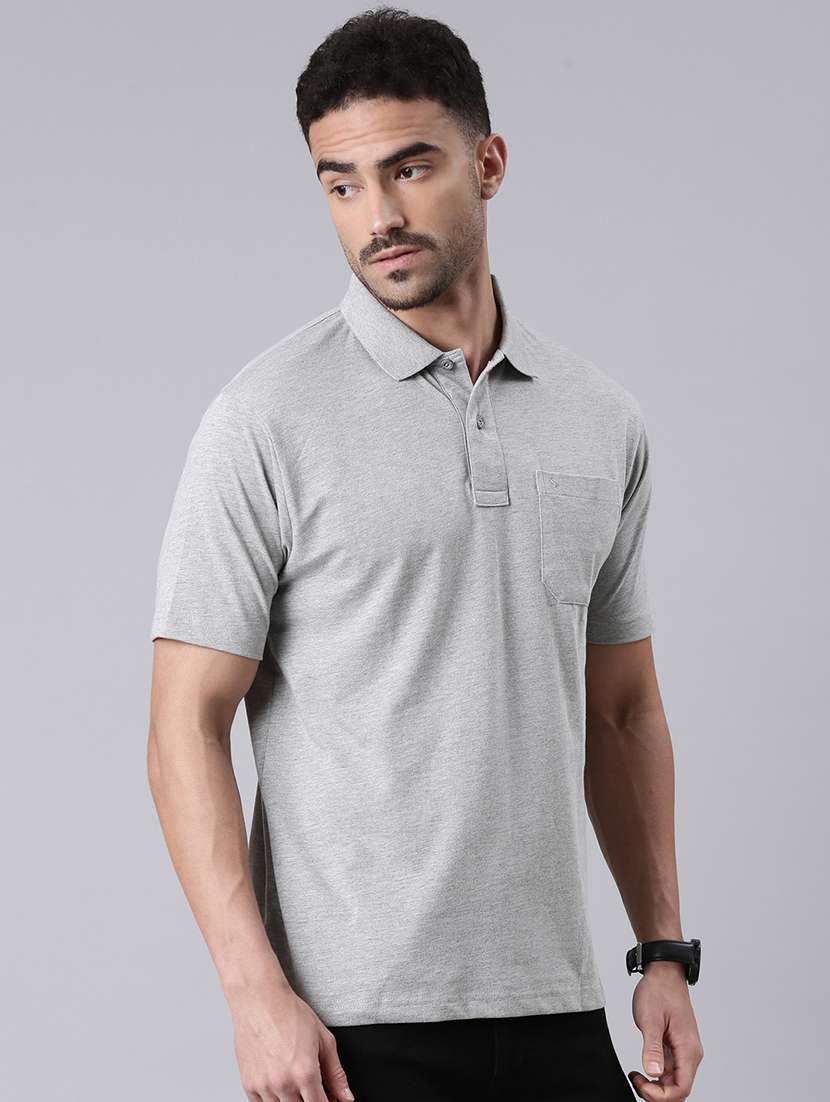 men solid short sleeve regular fit polo t-shirt - 22019676 -  Standard Image - 1
