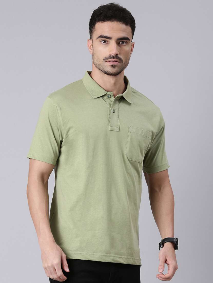 men solid short sleeve regular fit polo t-shirt - 22019677 -  Standard Image - 1