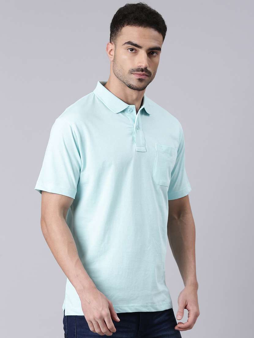 men solid short sleeve regular fit polo t-shirt - 22019678 -  Standard Image - 1