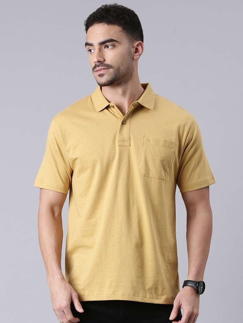 men solid short sleeve regular fit polo t-shirt