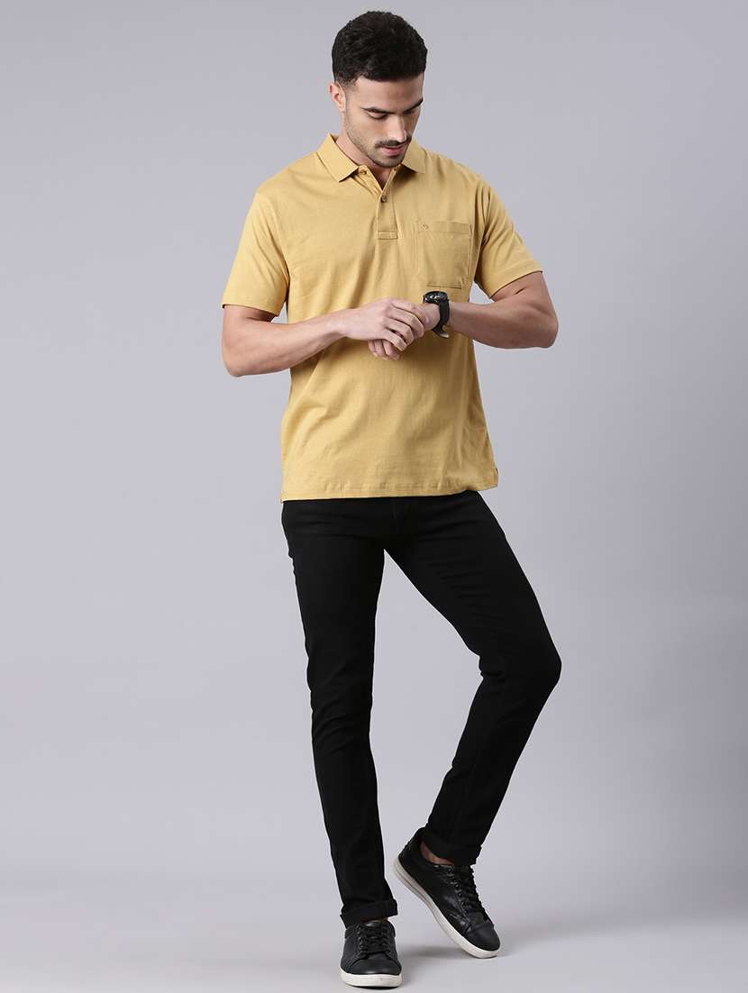 men solid short sleeve regular fit polo t-shirt - 22019679 -  Standard Image - 4