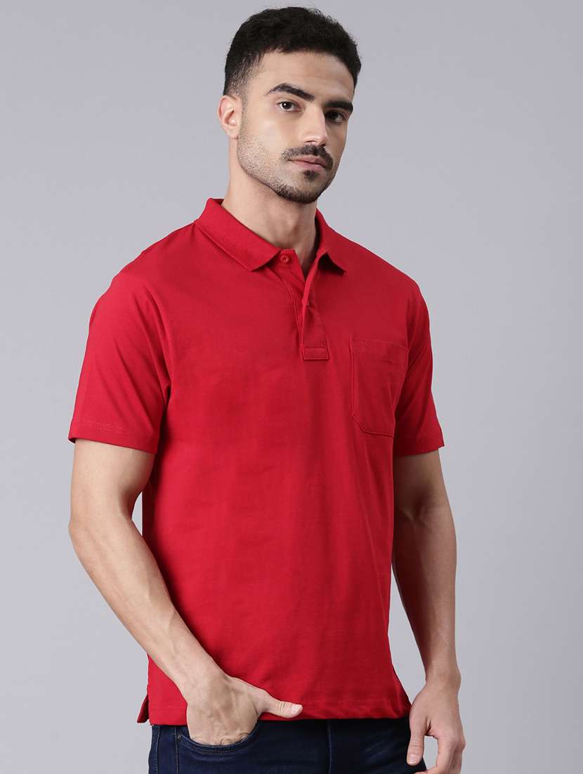 men solid short sleeve regular fit polo t-shirt - 22019680 -  Standard Image - 1